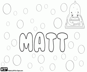 desenho de Matt, forma curta de Matthew, Mateus para colorir