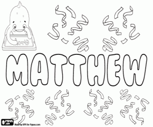 desenho de Matthew, nome inglês para colorir