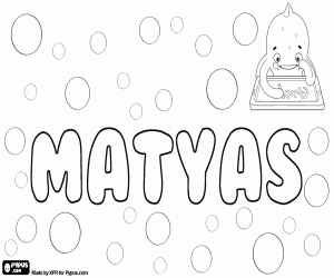 desenho de Matyas, nome para menino para colorir