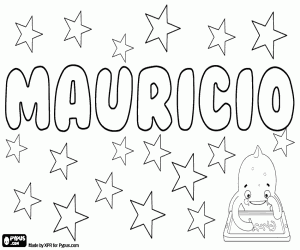 desenho de Mauricio, nome para menino para colorir