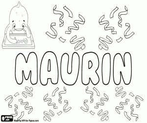 desenho de Maurin, nome do menino para colorir