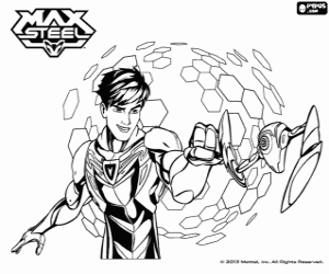 desenho de Max Steel com Steel para colorir