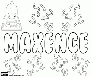 desenho de Maxence, nome em francês para colorir