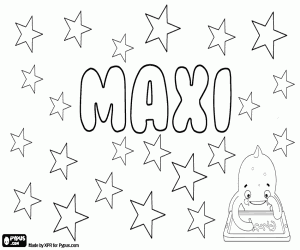 desenho de Maxi, diminutivo masculino para colorir