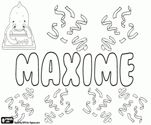 desenho de Maxime, nome masculino francês para colorir