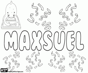desenho de Maxsuel, nome masculino para colorir