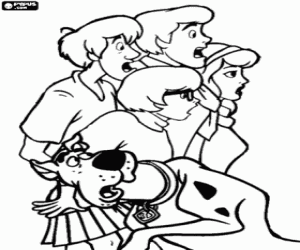 desenho de O medo do Scooby Doo e amigos para colorir