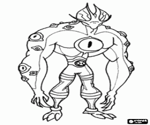 desenho de Mega Olhos, Ben 10 alien para colorir