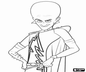 desenho de Megamente, o alien protagonista para colorir