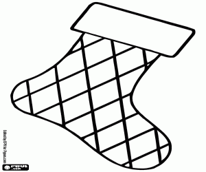 desenho de Meia de losangos para o Natal para colorir