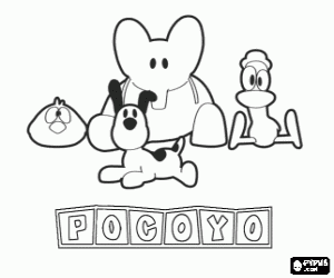 desenho de Os melhores amigos do Pocoyo para colorir