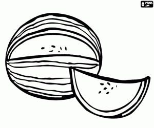 desenho de Um melão, uma fruta refrescante para colorir