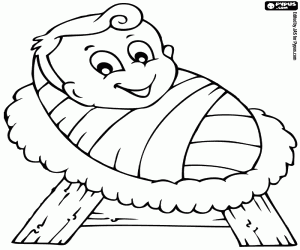 desenho de O menino Jesus, uma decoração para colorir