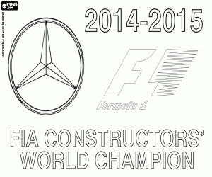 desenho de Mercedes F1 Team, campeão em 2015 para colorir