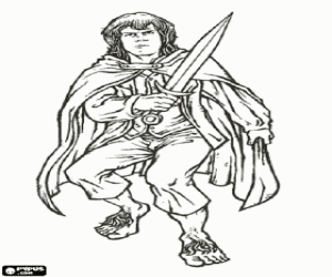 desenho de Meriadoc, o hobbit Merry para colorir