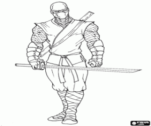 desenho de O mestre ninja está pronto para colorir