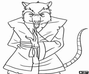 desenho de Mestre Splinter, Tartarugas Ninja para colorir