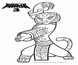 desenho de Mestre Tigresa em Kung Fu Panda 3 para colorir