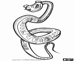 desenho de Mestre Víbora, a cobra Kung Fu para colorir