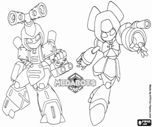 desenho de Os Metabots Metabee e Brass para colorir