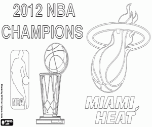 desenho de Miami Heat Campeão NBA 2012 para colorir