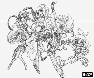 desenho de Michael e Bakugan Brawlers para colorir