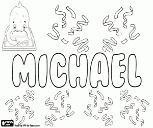 desenho de Michael, nome em vários idiomas para colorir