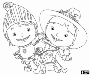desenho de Mike e Evie, os príncipes para colorir