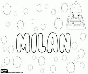desenho de Milan, nome para filho para colorir