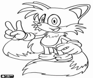 desenho de Miles Prower, personagem do Sonic para colorir