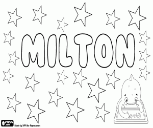 desenho de Milton, nome em inglês para colorir
