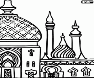 desenho de Os minaretes da Mesquita para colorir