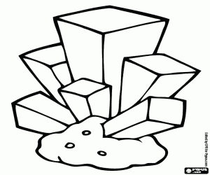 desenho de Mineral de cristalização prismáticos para colorir
