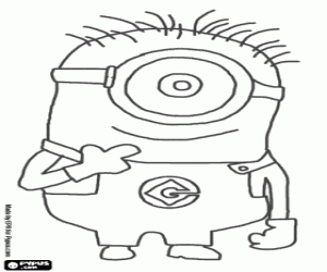 desenho de Um minion com um olho para colorir