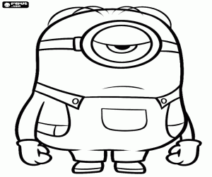 desenho de O minion Stuart tem só um olho para colorir