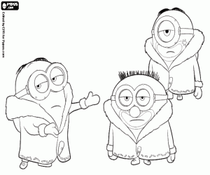 desenho de Os Minions na fria Antártica para colorir