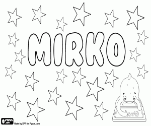 desenho de Mirko, nome eslavo para menino para colorir