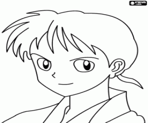 desenho de Miroku, um personagem de Inuyasha para colorir