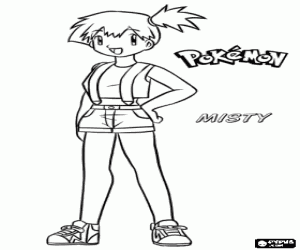 desenho de Misty, protagonista de Pokémon para colorir