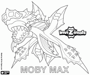 desenho de Moby Max, um lutador Invizimals para colorir