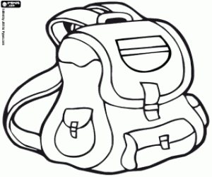 desenho de Mochila para ir a acampar para colorir
