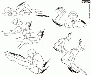 desenho de Modalidades olímpicas de natação para colorir