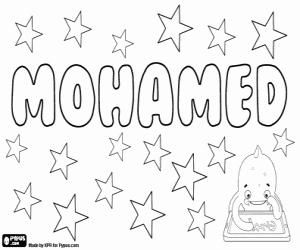 desenho de Mohamed, variante de Muhammad para colorir