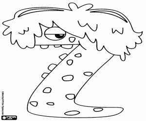 desenho de O monstro da letra Z para colorir