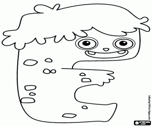 desenho de Monstro da letra E para colorir