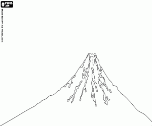 desenho de O monte Fuji, um símbolo do Japão para colorir