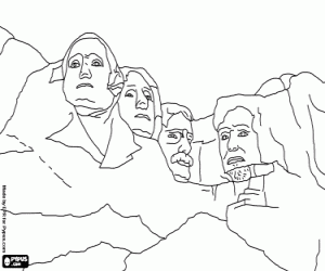 desenho de Monte Rushmore, Dakota do Sul para colorir