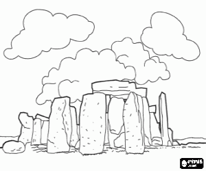 desenho de Monumento pré-histórico Stonehenge para colorir