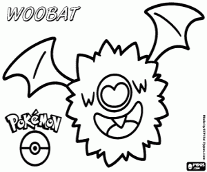desenho de O morcego de pokemon Woobat para colorir