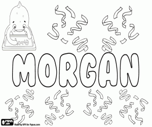 desenho de Morgan, nome em vários idiomas para colorir